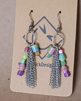 Lined Angled Trap Earrings with 4K Dots (E1537) – Dana Reed Designs